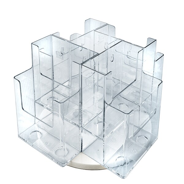 Azar Displays Eight-Pocket Two-Tier Revolving Trifold Brochure Holder 252805 - main